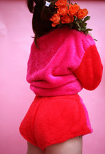 Load image into Gallery viewer, Snuggle City Pink and Red Fluffy Short Shorts