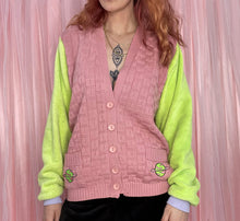 Load image into Gallery viewer, Snuggle City Space girl Vintage Cardigan Rework