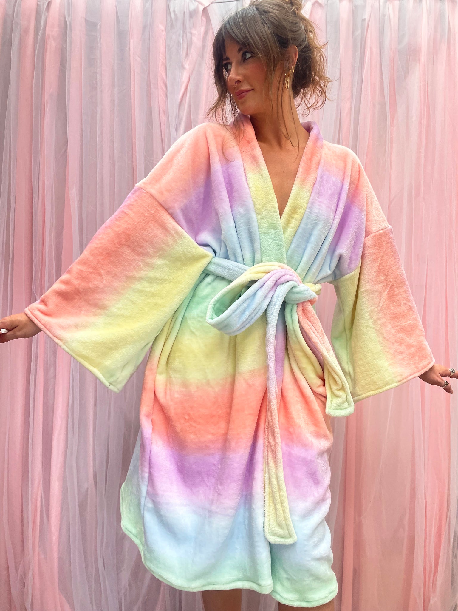 pastel dressing gown The Pastel Striped Women's Dressing Gown Robe The Gifted Sisters