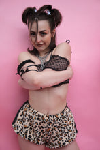 Load image into Gallery viewer, Snuggle City Fluffy Leopard &amp; Black Shorts Shorts
