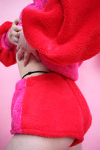 Load image into Gallery viewer, Snuggle City Pink and Red Fluffy Short Shorts
