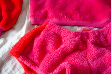 Load image into Gallery viewer, Snuggle City Pink and Red Fluffy Short Shorts
